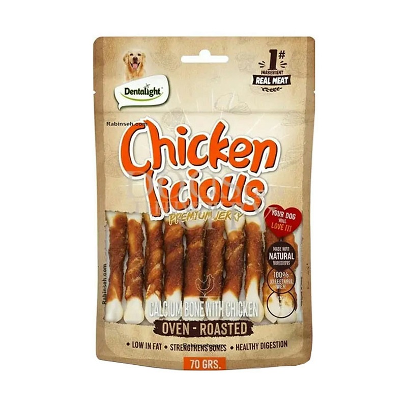 تشويقی سگ دنتالايت دورپيچ مرغ 70 گرمی