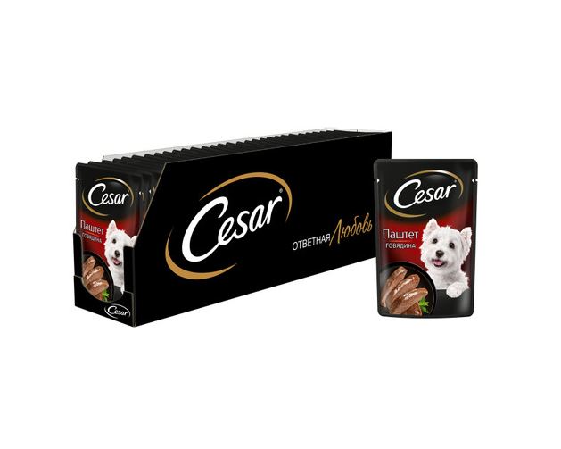 پوچ سگ سزار پته گاو 80 گرمی