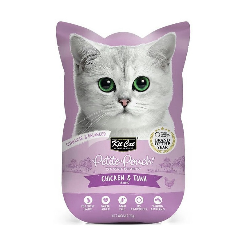 پوچ گربه کيت کت مرغ و تن 70 گرمی