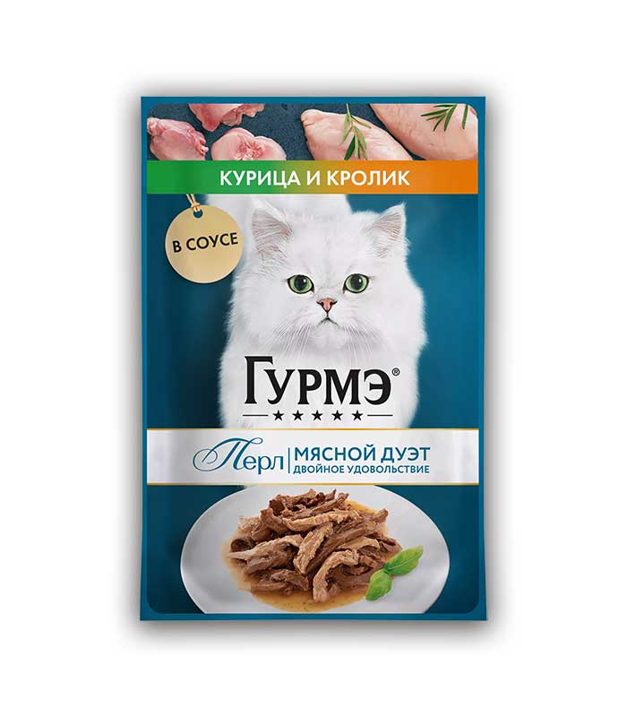 پوچ گربه گورمت مرغ و خرگوش در سس 75 گرمی