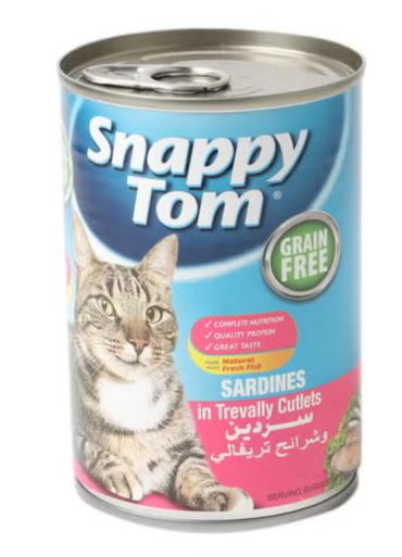 کنسرو گربه اسناپی ساردين و ماهی شاه گيش 400 گرمی