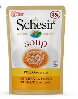 سوپ گربه شسير مرغ و کدوحلوايی 85 گرمی