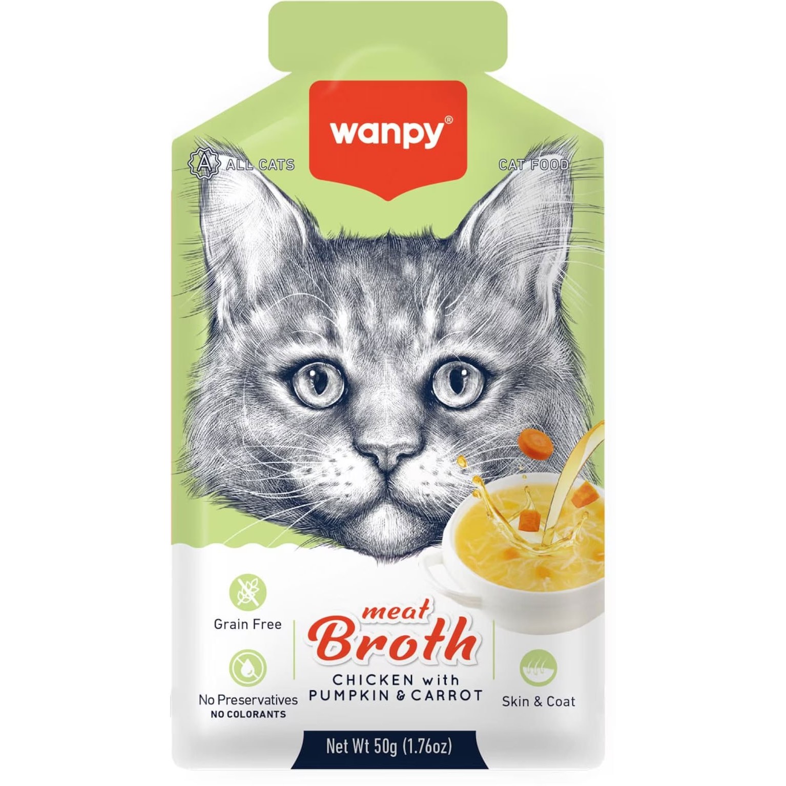 سوپ گربه ونپی مرغ و کدوحلوايی و هويج 50 گرمی